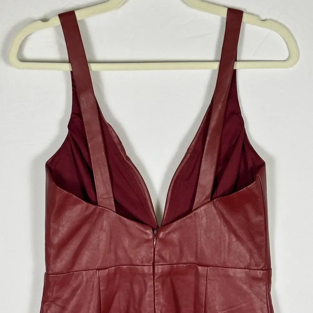 Lulus Perfect Pick Brick Red Vegan Leather Bodycon Mini Dress- M - Picture 9 of 12